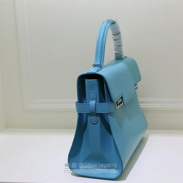DELVAUX女包 Delvaux Tempete系列 原版牛皮 中號 德爾沃女手提包 手拎包 手腕包 TP0028松石蘭  fcs1404
